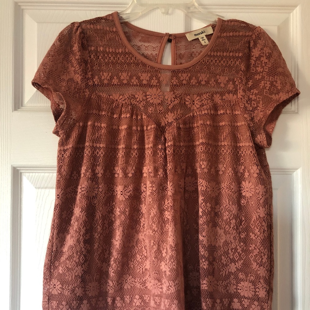 Dusty Rose Embroidered Top